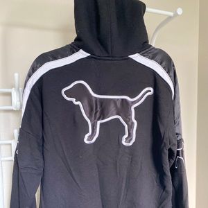 PINK Black Sweater Sherpa Hoodie